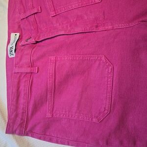 Pink Zara Patch Pocket Jeans Sz 10